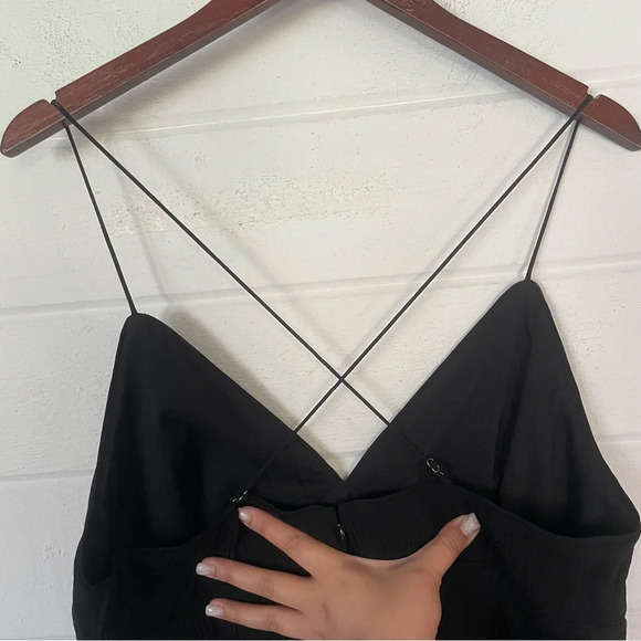 NWT Banana Republic Pleated Maxi Adjustable Straps Black Dress Size 12 - Picture 14 of 14